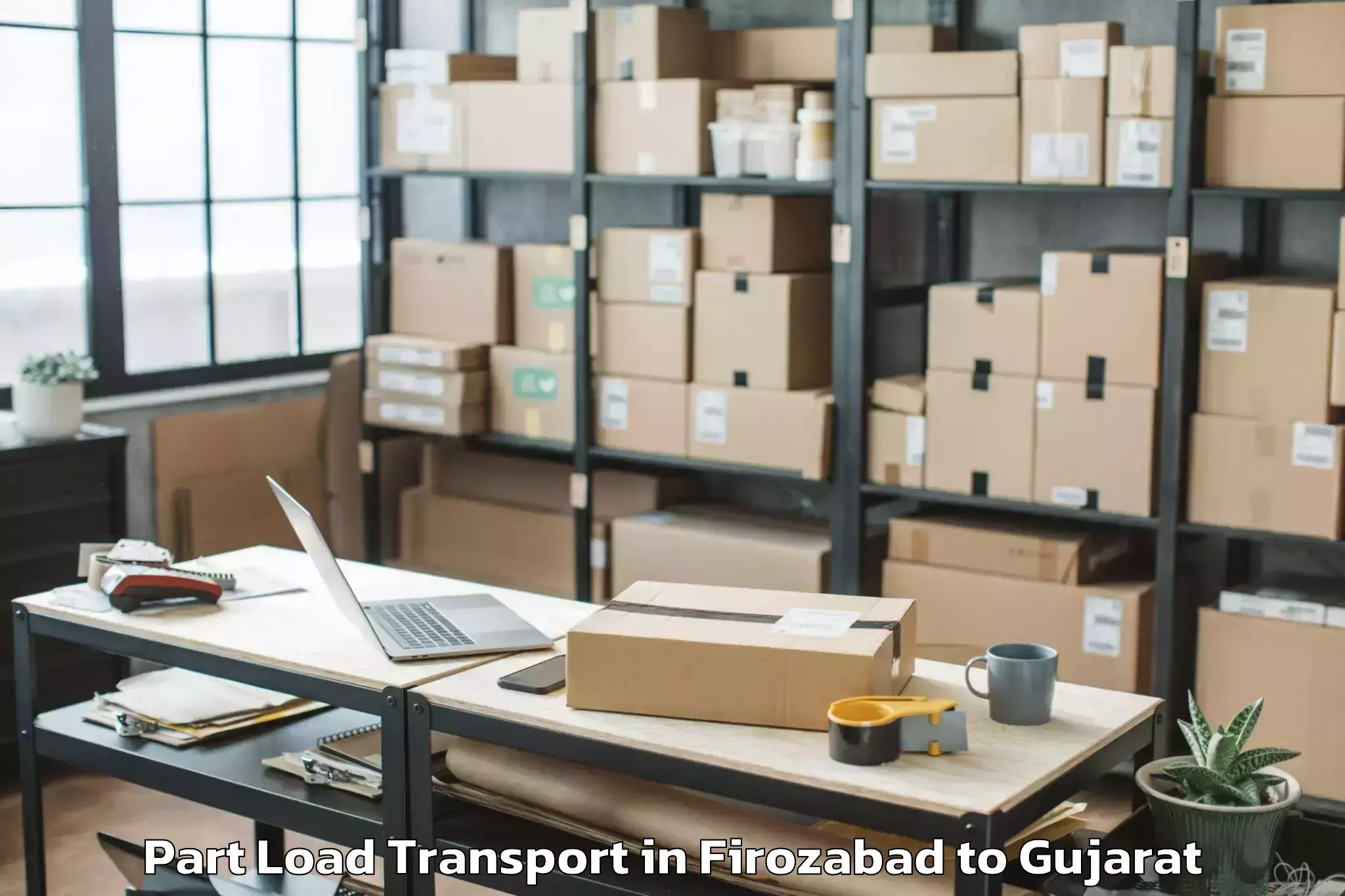 Reliable Firozabad to Sinor Part Load Transport